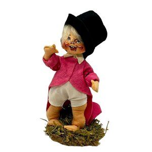 Annalee Boy or Girl Pink Coat Top Hat Mobilitee Dolls 1984 8 inch Meredith USA